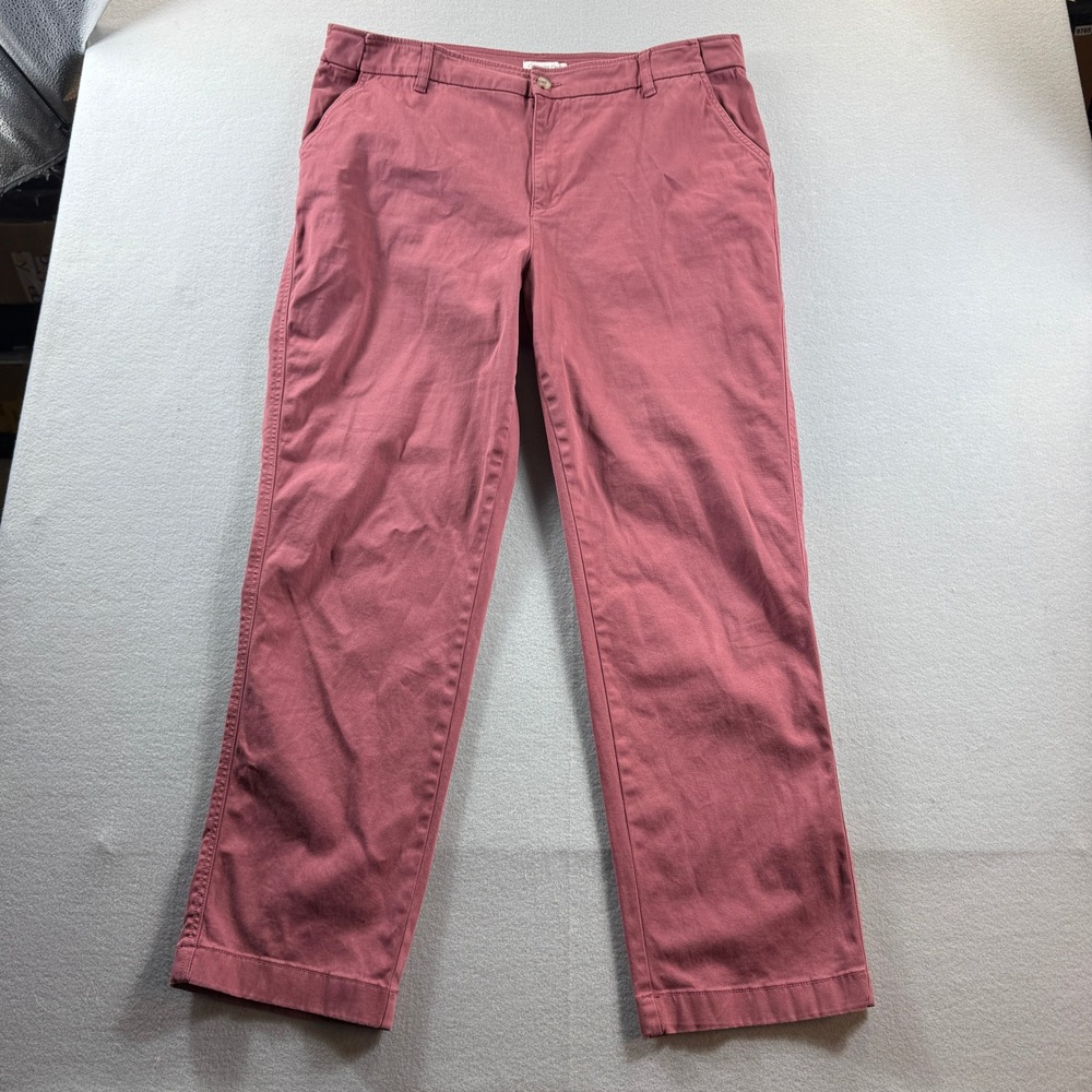 Coldwater Creek Chino Pants Women 18 Pink Straight Leg Stretch Casual